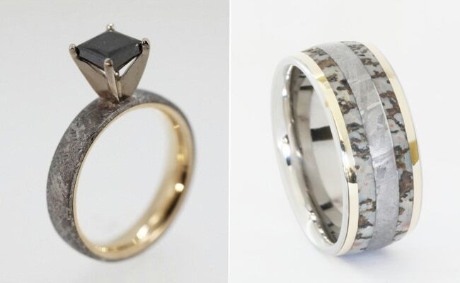 Deer Antler Wedding Rings
 Wedding Rings Made Dinosaur Bone Meteorite And Deer Antler