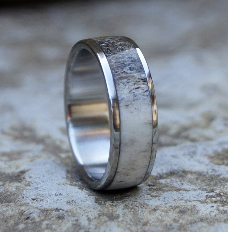 Deer Antler Wedding Rings
 Deer Antler Ring Wedding Ring Stainless Steel Ring by