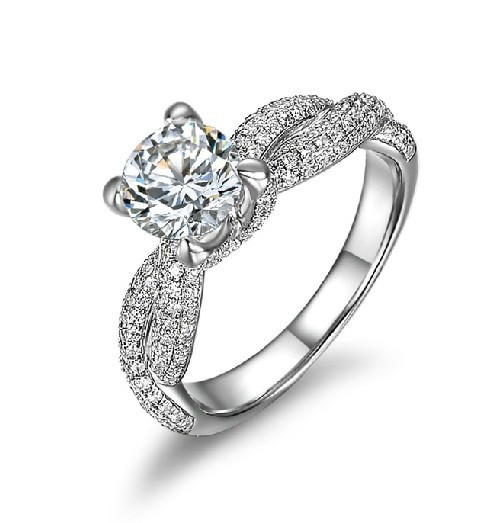 Designer Wedding Rings
 1CT Unique Designer Solitaire White Gold Diamond