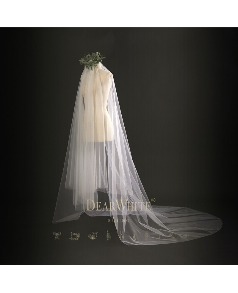 Designer Wedding Veils
 Frost of Cloud Dreamy Designer Long Bridal Wedding Veil