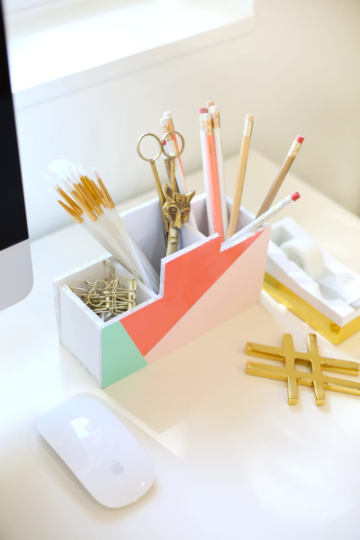 Desk Organizer DIY
 DIY Back to School Desk Organizer Lovely Indeed