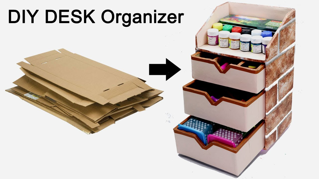 Desk Organizer DIY
 How to Make a Stationary DIY Desk Organizer Using
