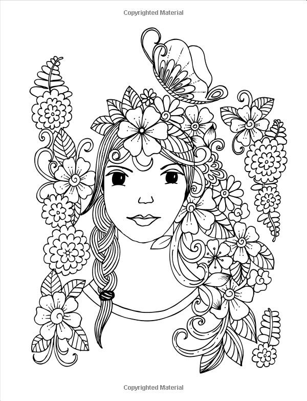 Detailed Coloring Pages For Girls
 5153 best Adult Coloring Pages images on Pinterest