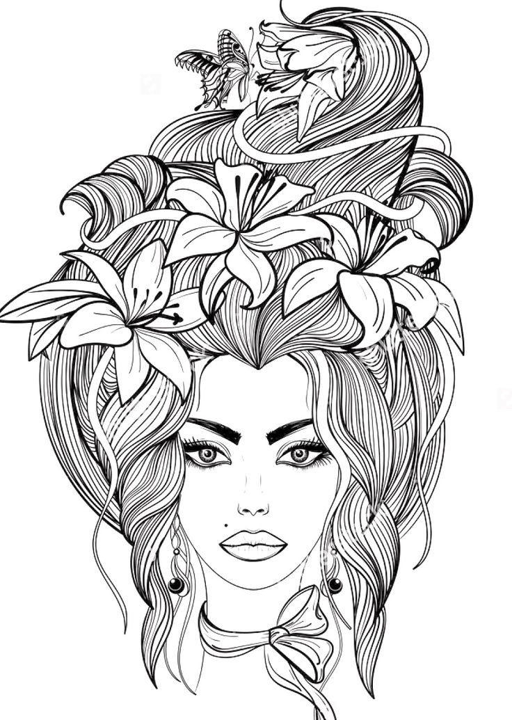 Detailed Coloring Pages For Girls
 Best 25 White girl tattoo ideas on Pinterest