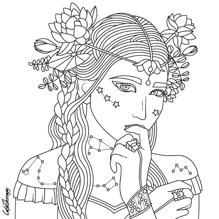 Detailed Coloring Pages For Girls
 Beauty coloring page