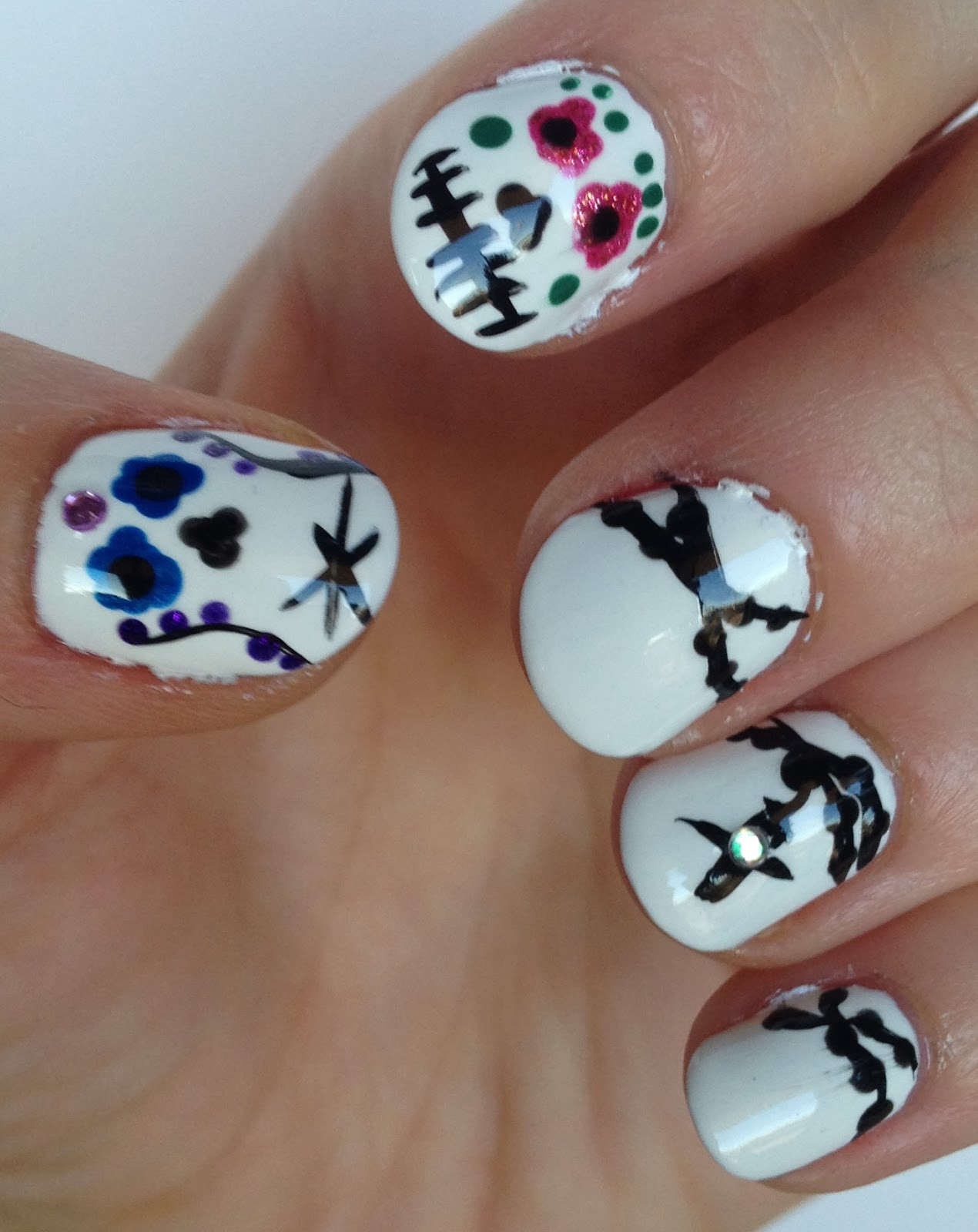 Dia De Los Muertos Nail Art
 Castinails Dia De Los Muertos Nail Art