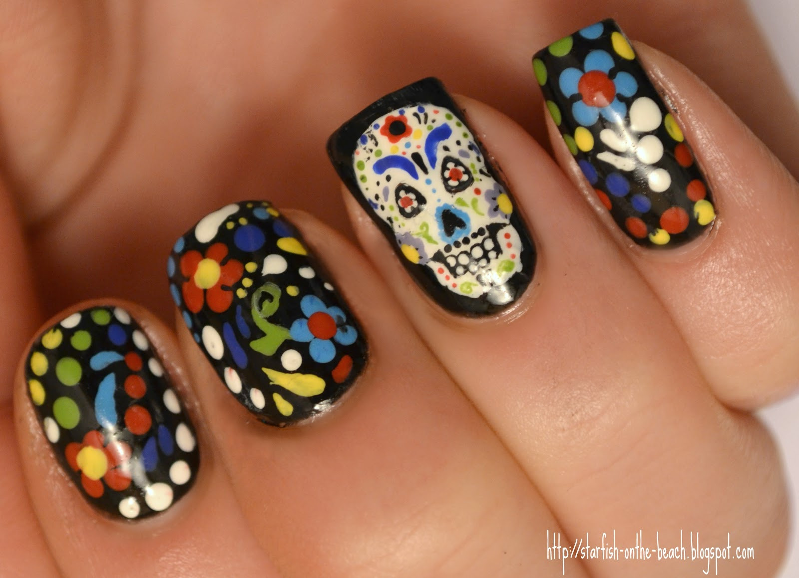 Dia De Los Muertos Nail Art
 Starfish on the Beach 2012 A Year in Review of Nail Art