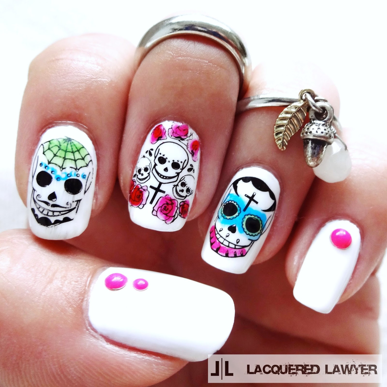 Dia De Los Muertos Nail Art
 Lacquered Lawyer