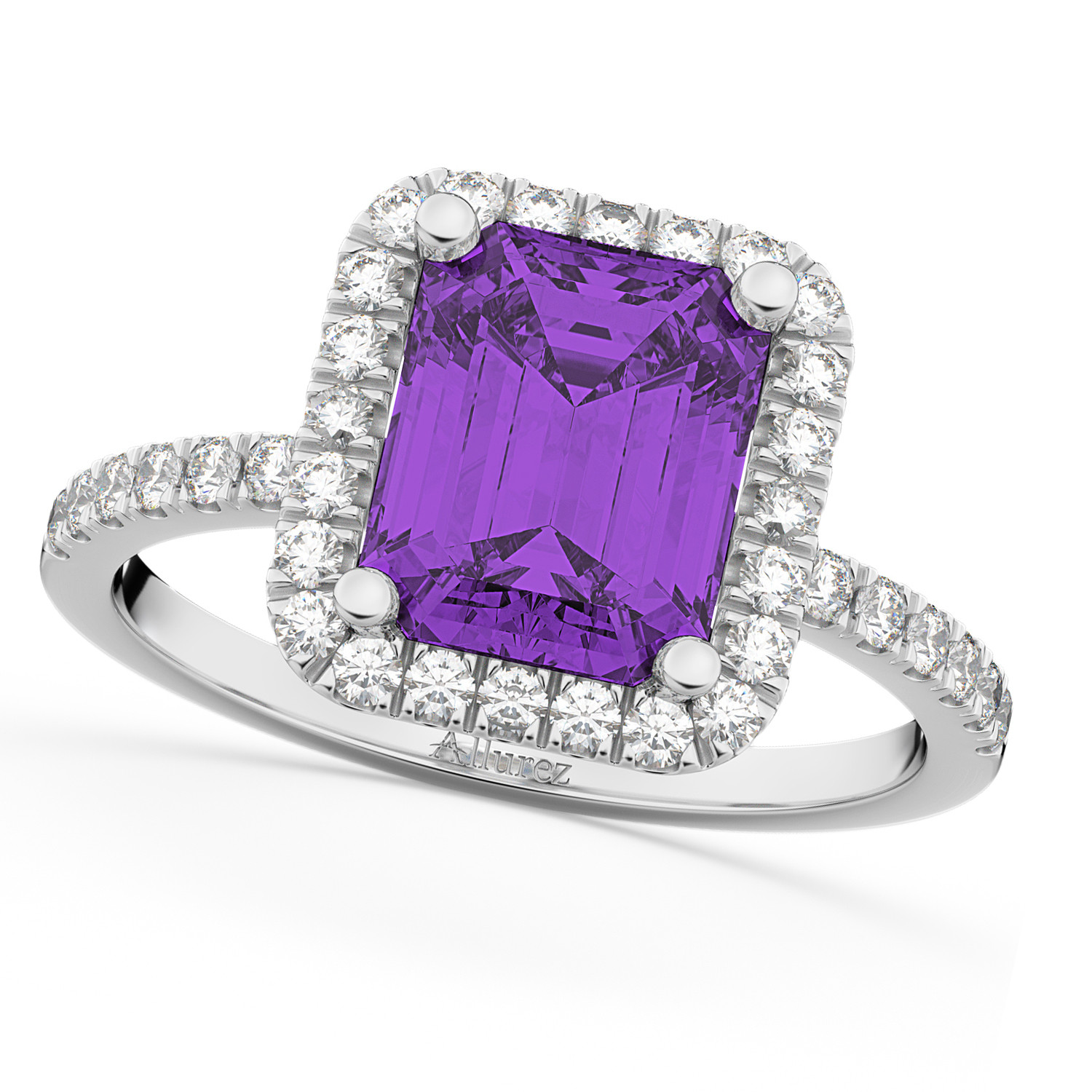 Diamond Amethyst Engagement Rings
 Amethyst & Diamond Engagement Ring 18k White Gold 3 32ct
