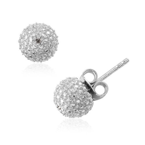 Diamond Ball Earrings
 Diamond Ball Stud Earring in Platinum Plated Sterling