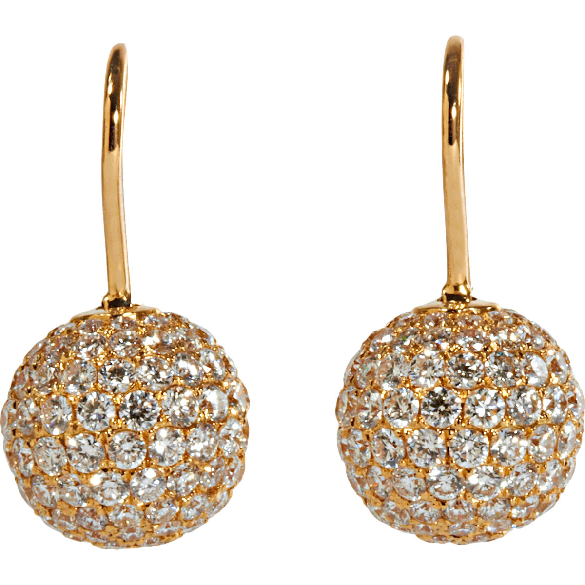 Diamond Ball Earrings
 Shamballa Jewels Pave Diamond Gold Ball Drop Earrings in