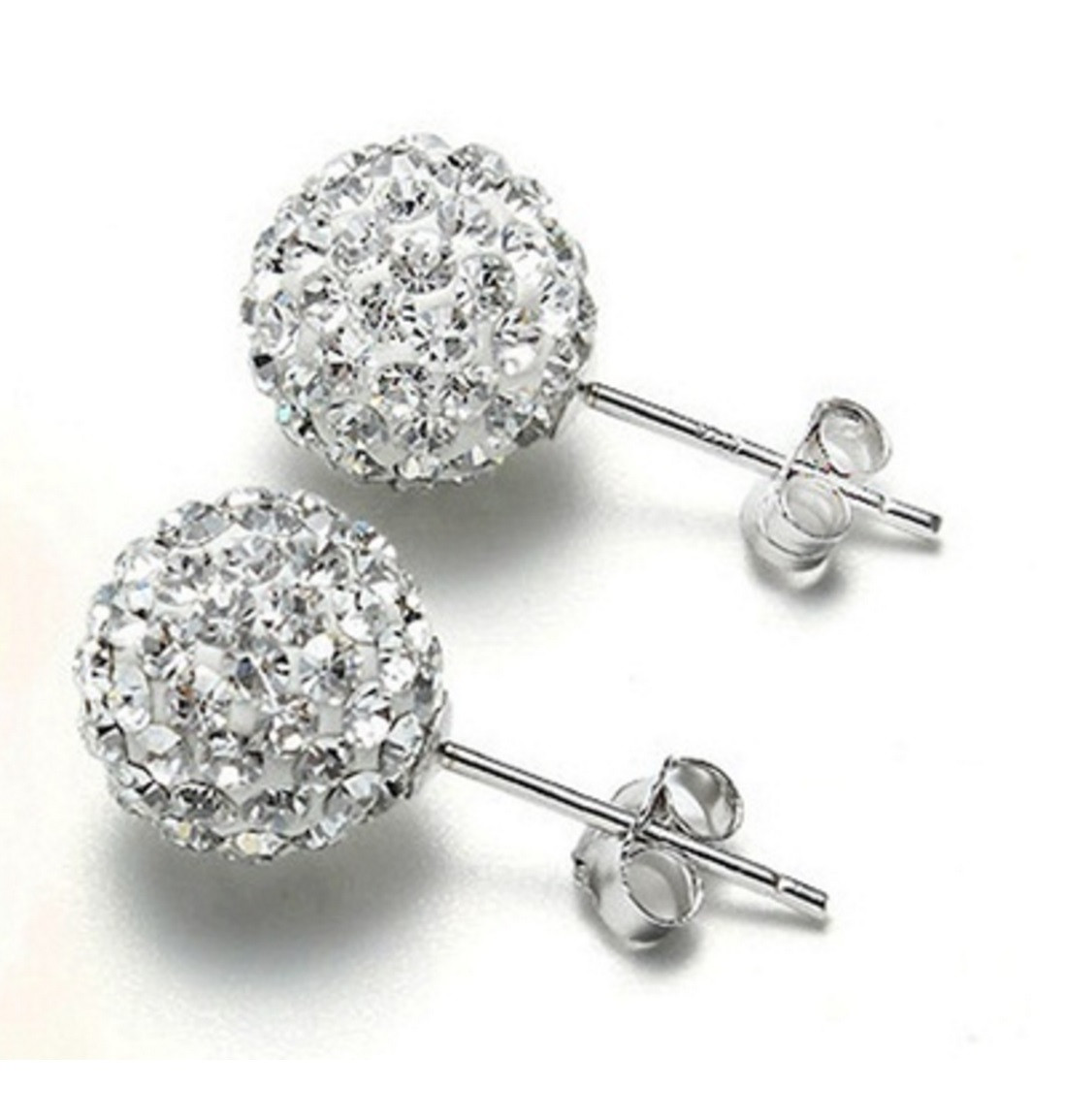 Diamond Ball Earrings
 New Rhinestone CZ Flower Bud Ball Stud Earrings Diamond