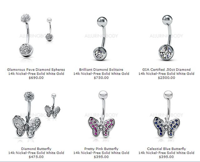 Diamond Body Jewelry
 Navel Jewelry Blog Premier Gold & Diamond Body Jewelry by