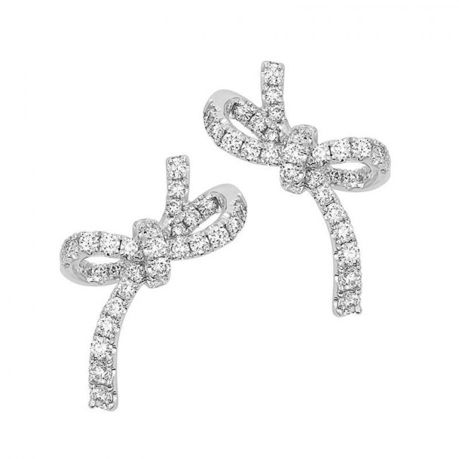Diamond Bow Earrings
 CHATHAM DIAMOND BOW EARRINGS
