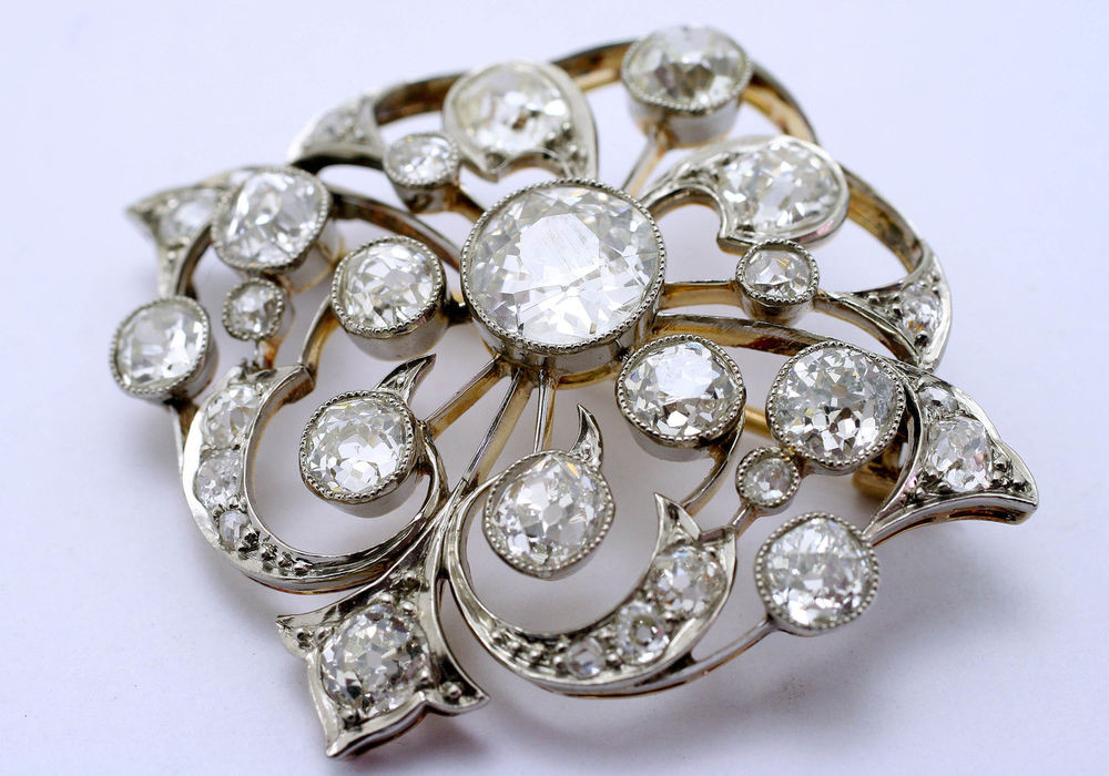 Diamond Brooches
 Victorian Diamond Brooch Stunning 5 50 Carats of Rare