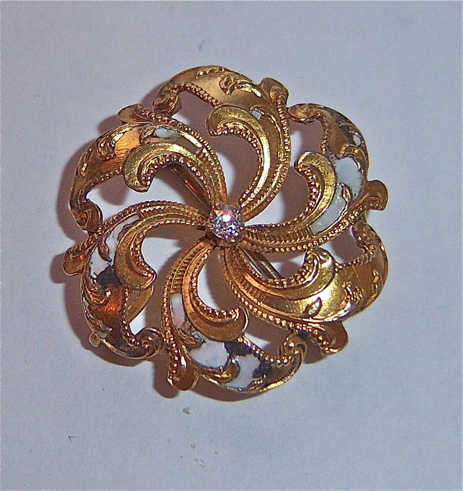 Diamond Brooches
 VINTAGE VICTORIAN DIAMOND PIN BROOCH GOLD FILLED