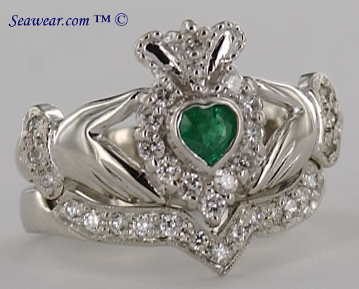 Diamond Claddagh Wedding Ring Sets
 Claddagh diamond engagement ring