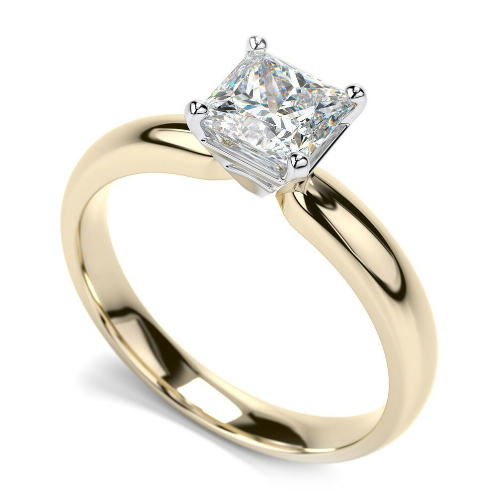 Diamond Cut Rings
 14k Yellow Gold 0 50ct Princess Cut Diamond Solitaire