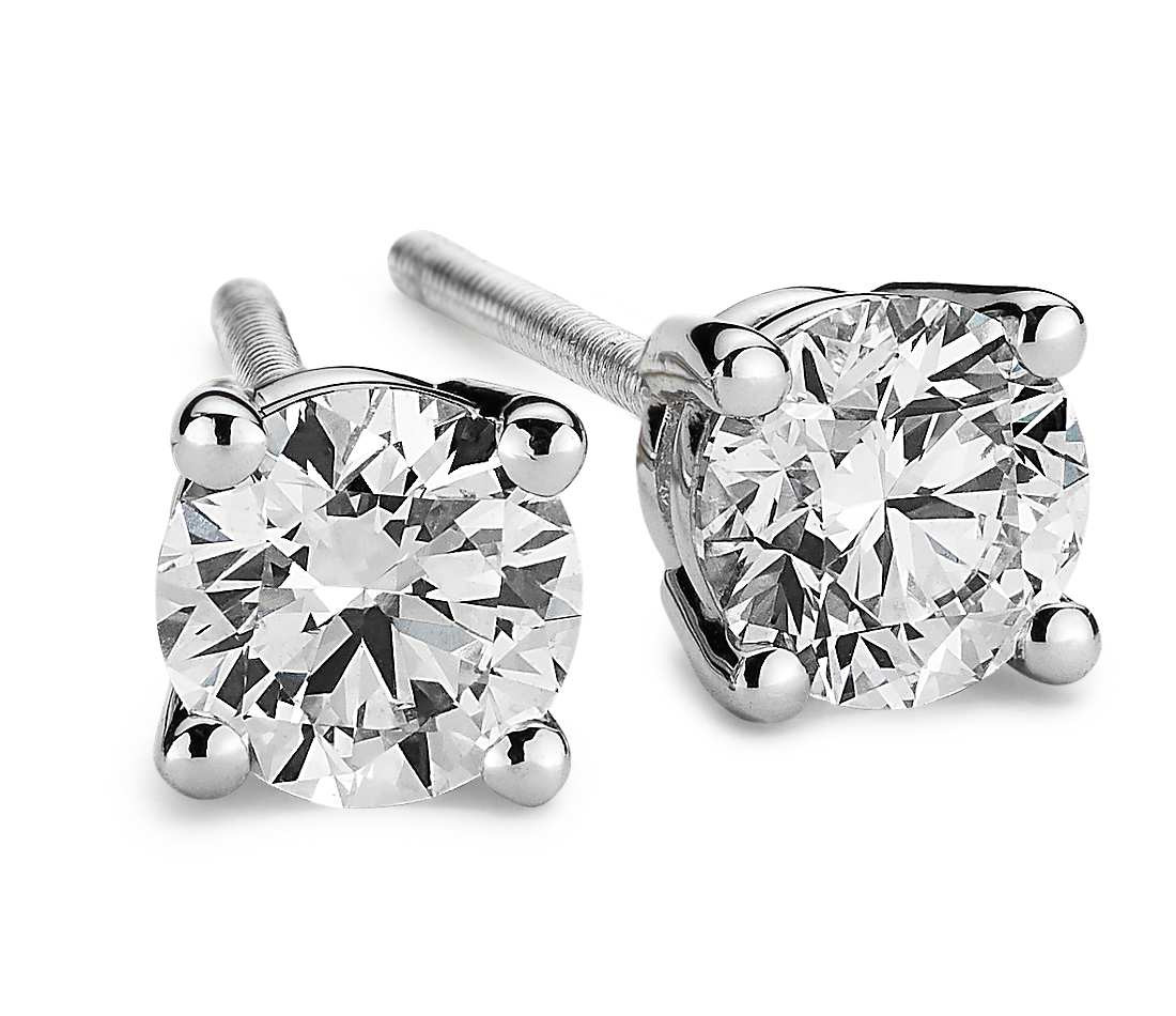 Diamond Ear Rings
 Diamond Earrings in Platinum 1 2 ct tw