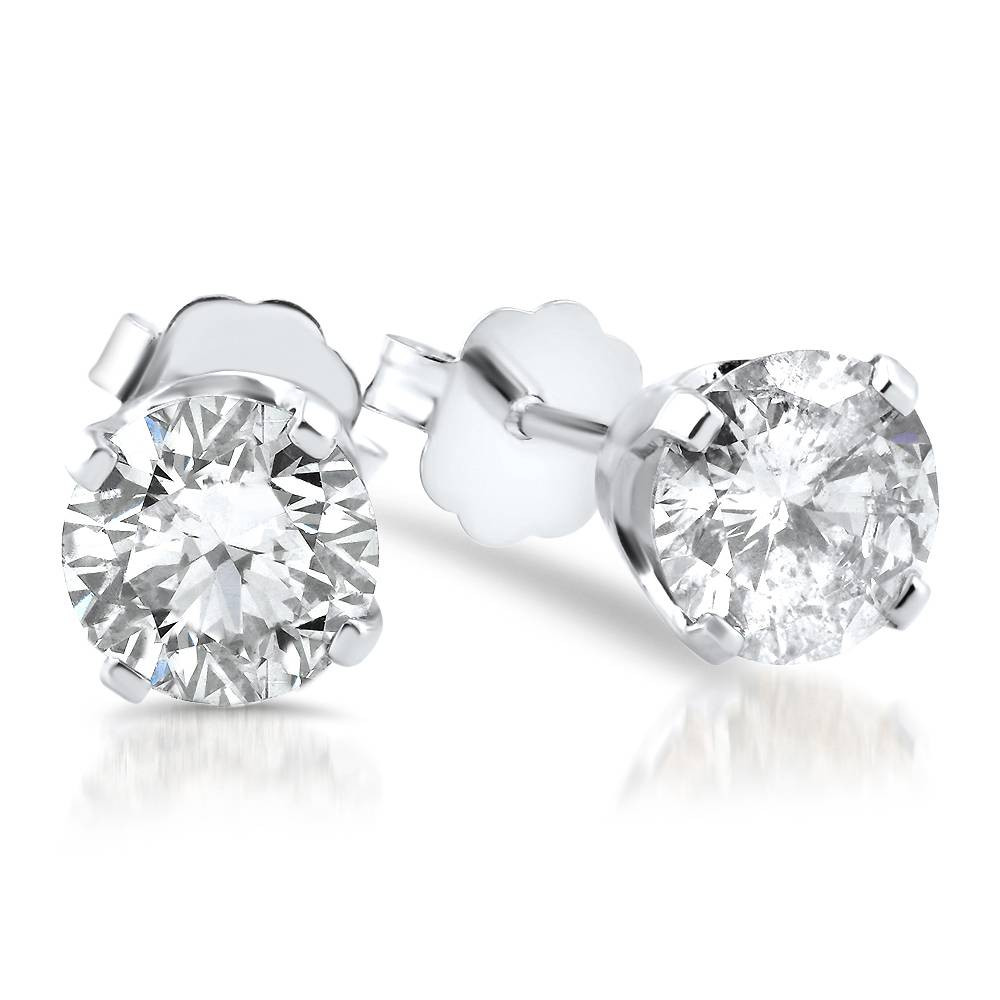 Diamond Ear Rings
 VS 1 4 cttw Round Real Diamond Ideal Cut Studs 14k White