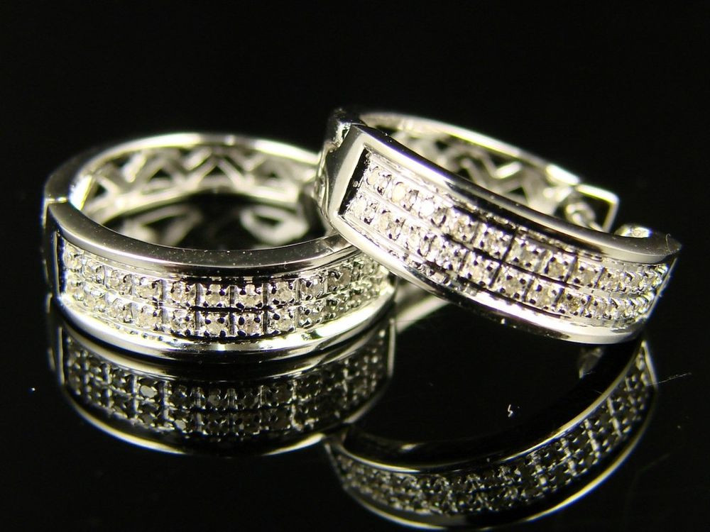 Diamond Earring For Men
 New Mens La s Round Diamond Hoops Huggies 15Mm Earrings