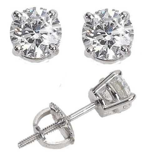 Diamond Earring For Men
 Mens La s White 10K Gold Over Silver Lab Diamond