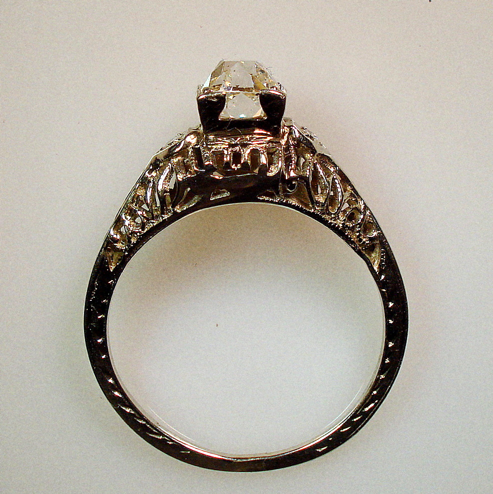 Diamond Engagement Ring History
 Beautiful Victorian 18karat White Gold and Mine Cut