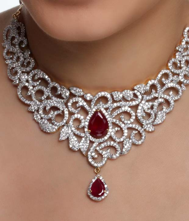 Diamond Necklace Sets
 Diva Art Gorgeous American Diamond Bridal Set Buy Diva