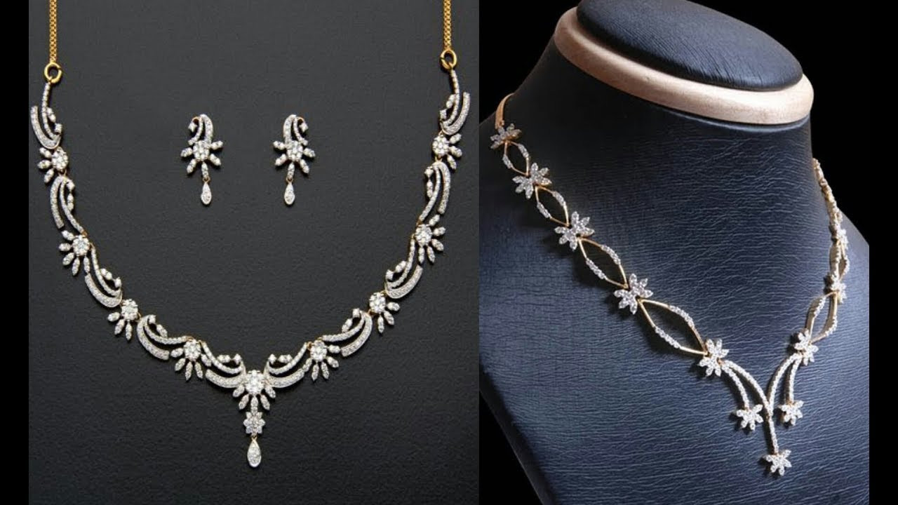 Diamond Necklace Sets
 SIMPLE DIAMOND NECKLACE UNDER 25 GRAMS Latest South