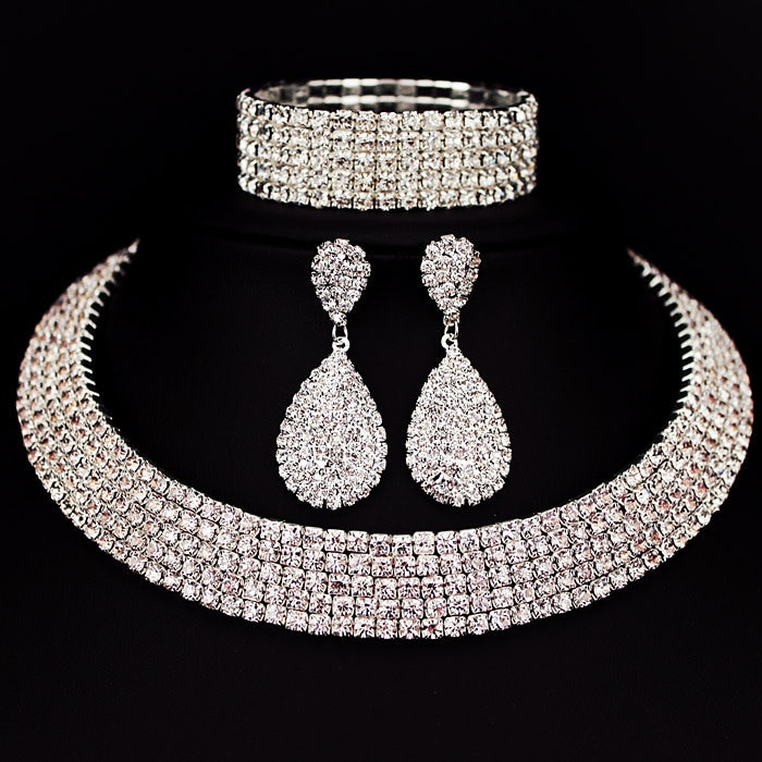 Diamond Necklace Sets
 Aliexpress Buy Hot Selling Bride Classic Rhinestone