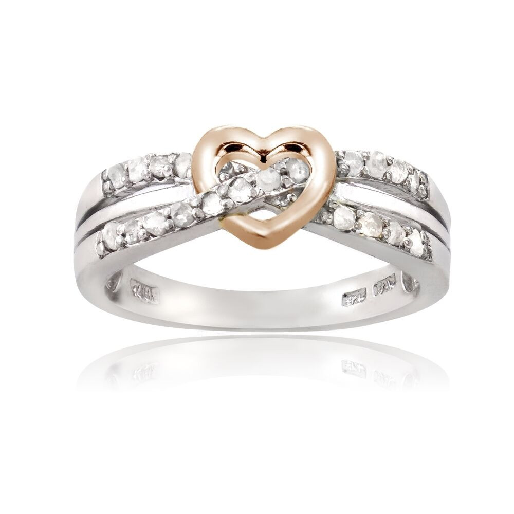 Diamond Promise Rings For Her
 Sterling Silver 1 5ct TDW Diamond Heart Promise Ring