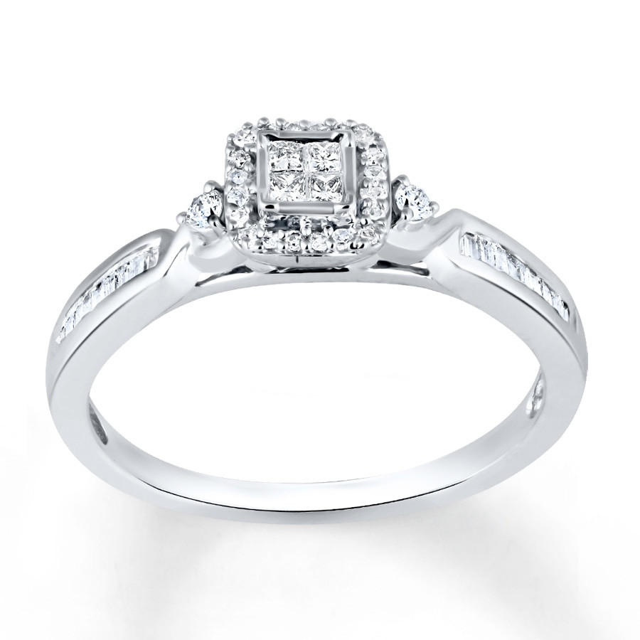 Diamond Promise Rings For Her
 Diamond Promise Ring 1 4 carat tw 10K White Gold