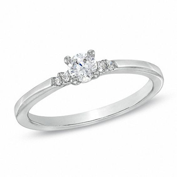 Diamond Promise Rings For Her
 1 5 CT T W Diamond Promise Ring in 10K White Gold