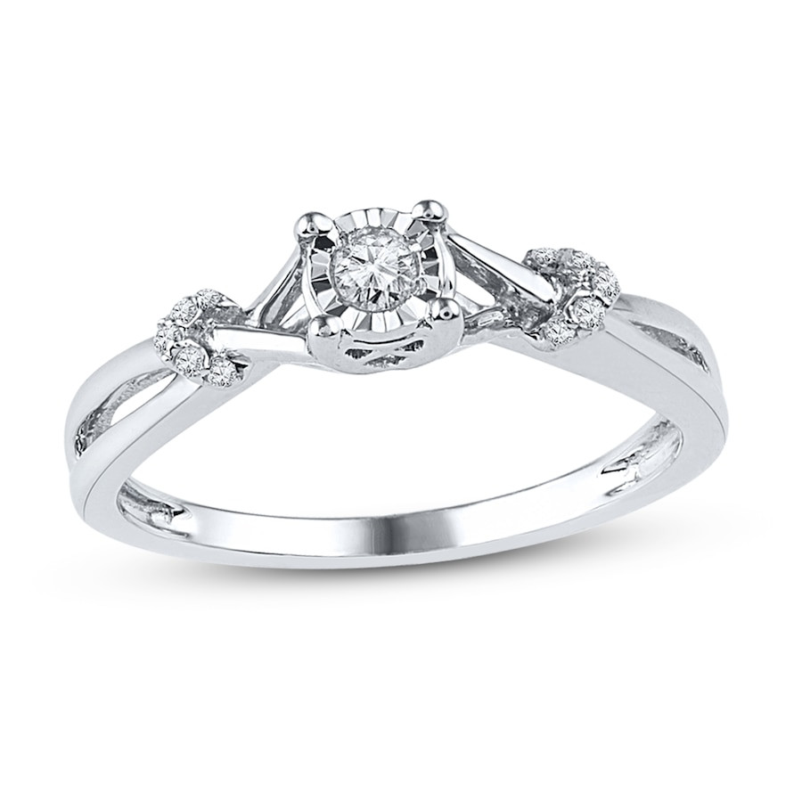 Diamond Promise Rings For Her
 Diamond Promise Ring 1 10 ct tw Round cut Sterling Silver