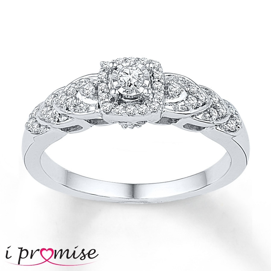 Diamond Promise Rings For Her
 Jared Diamond Promise Ring 1 5 ct tw Round cut Sterling