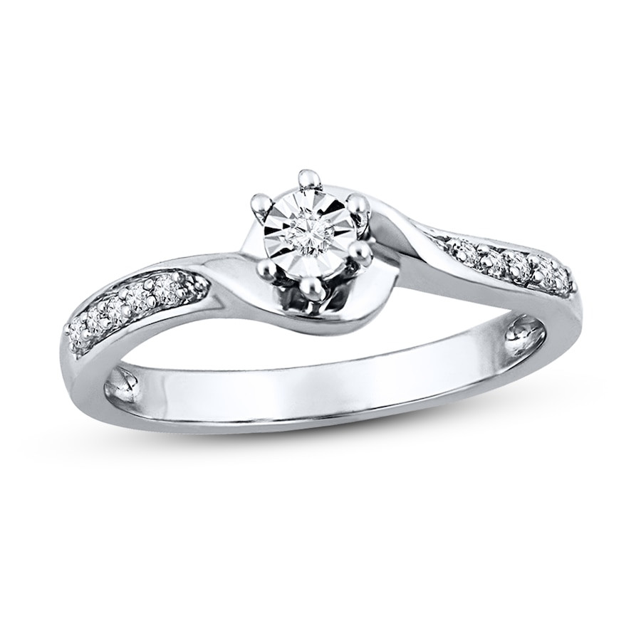 Diamond Promise Rings For Her
 Diamond Promise Ring 1 15 ct tw Round cut Sterling Silver