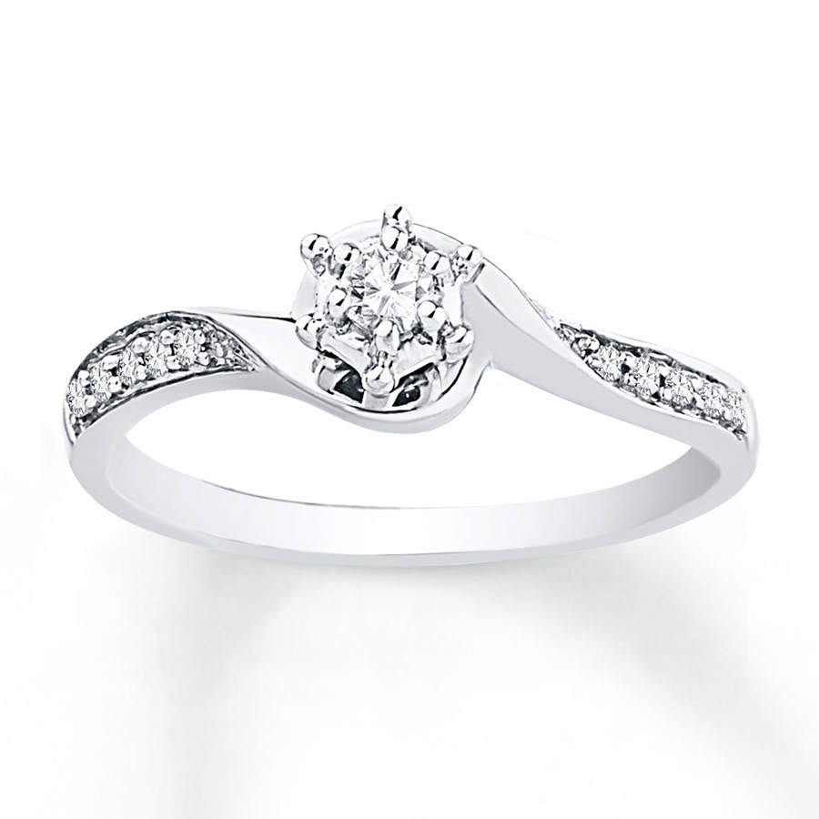 Diamond Promise Rings For Her
 Diamond Promise Ring 1 6 ct tw Round cut Sterling Silver
