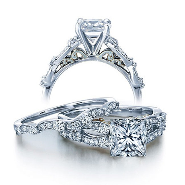 Diamond Wedding Ring Sets For Her
 JUST BAND LISTING 1 Carat Vintage Princess Diamond Wedding