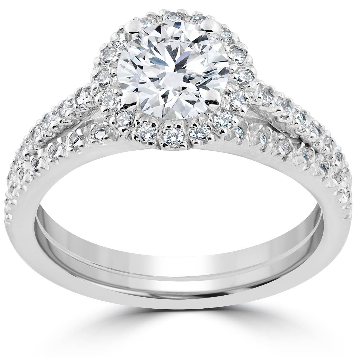 Diamond Wedding Rings Sets
 1 1 2 ct Diamond Halo Engagement Wedding Ring Set 14k