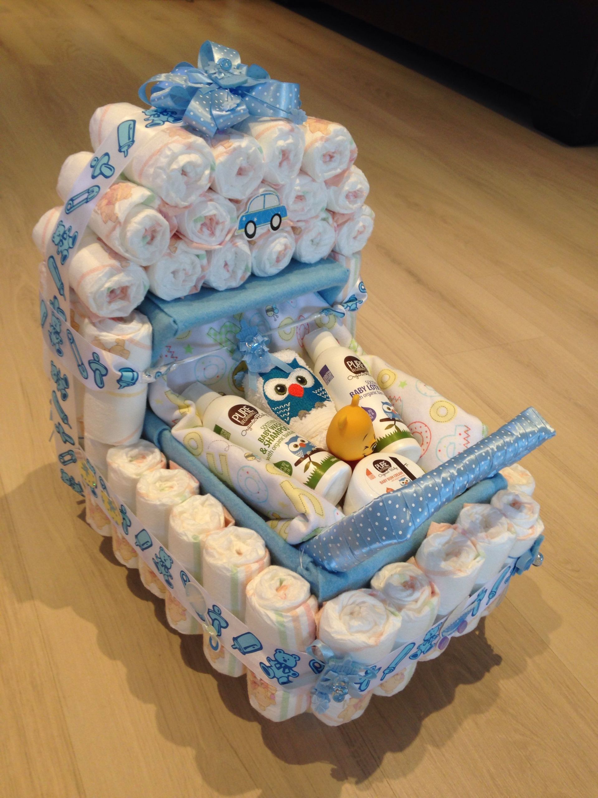 Diaper Gift Ideas For Baby Shower
 Baby shower present nappy stroller idea