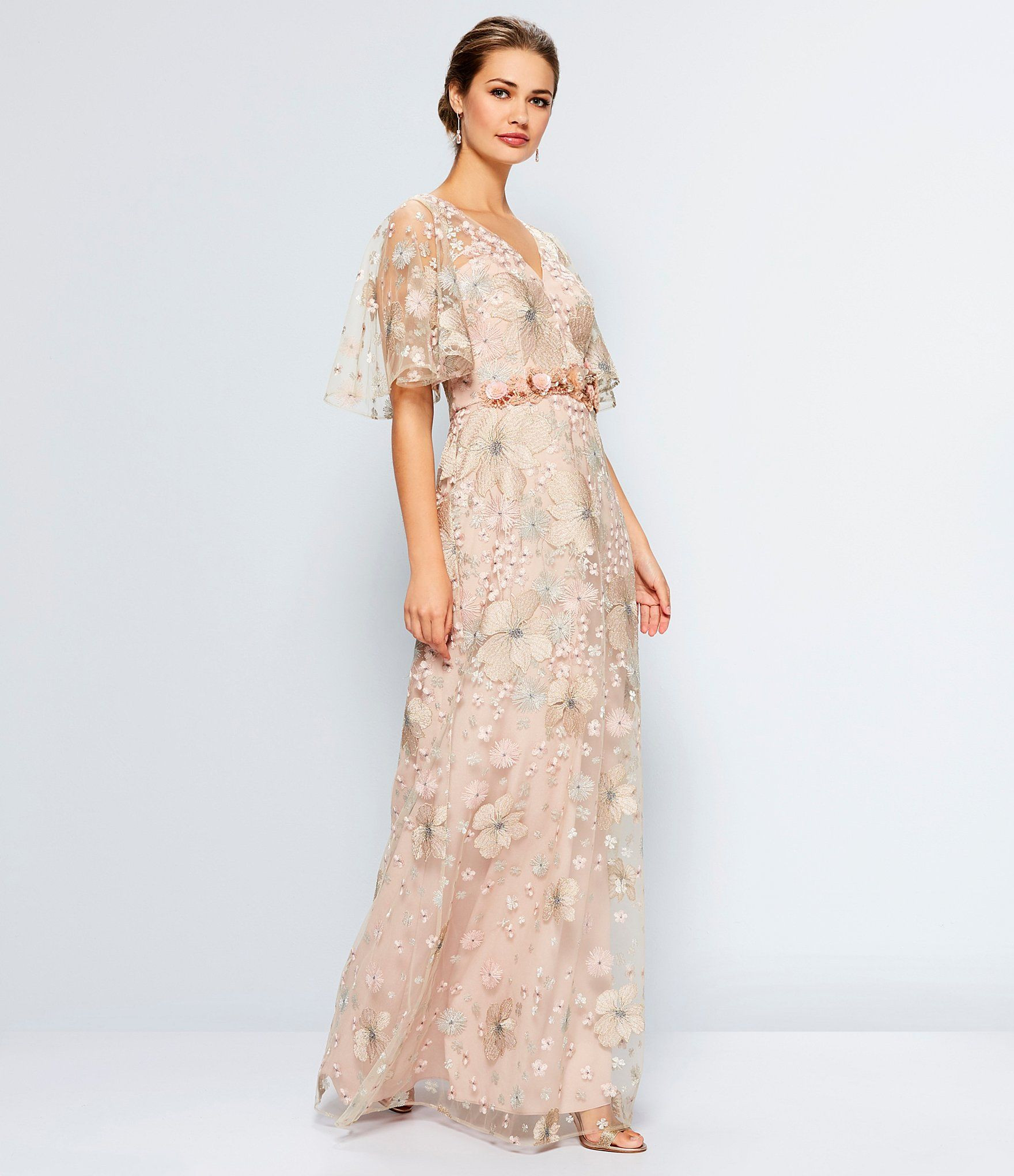 Dillards Wedding Dresses
 David Meister Soft Embroidered Beaded Gown