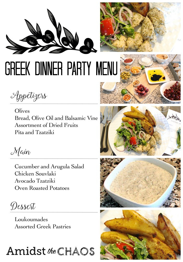 Dinner Party Ideas Menu
 Greek Inspired Dinner Party Part 2