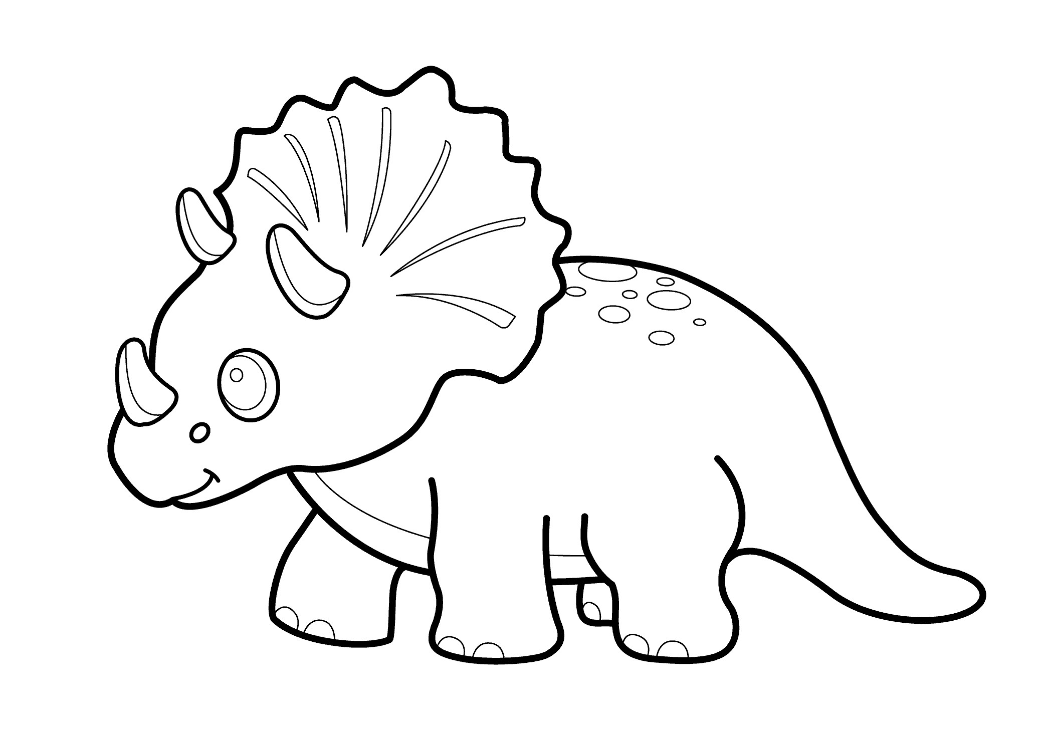 Dinosaur Coloring Pages For Toddlers
 Funny dinosaur triceratops cartoon coloring pages for kids