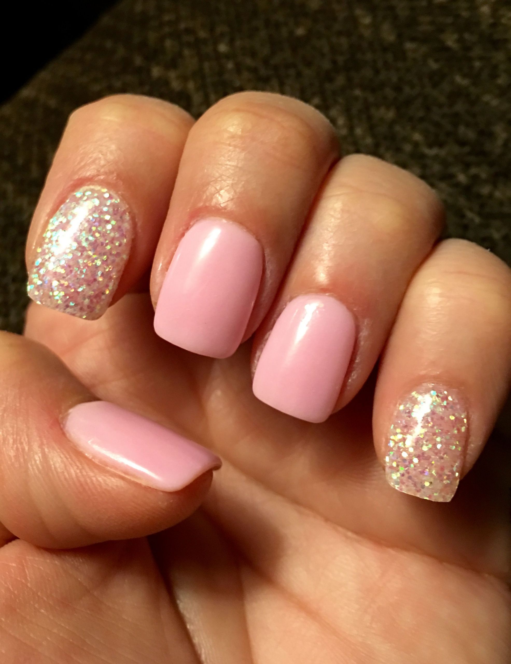 Dip Glitter Nails
 Pink & Glitter Nexgen Nails