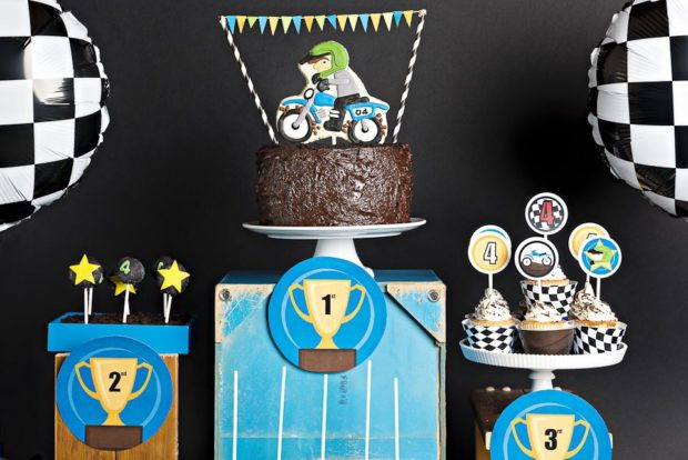 Dirt Bike Birthday Decorations
 [Boy Bash] Dirt Bike Birthday Dessert Table