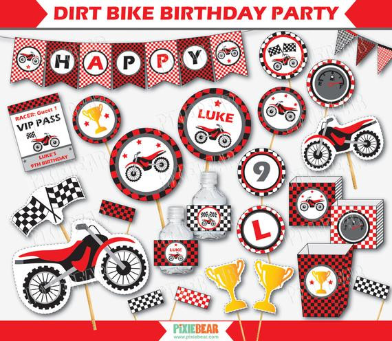 Dirt Bike Birthday Decorations
 Dirt Bike Party Motorcycle Birthday Motocross Party