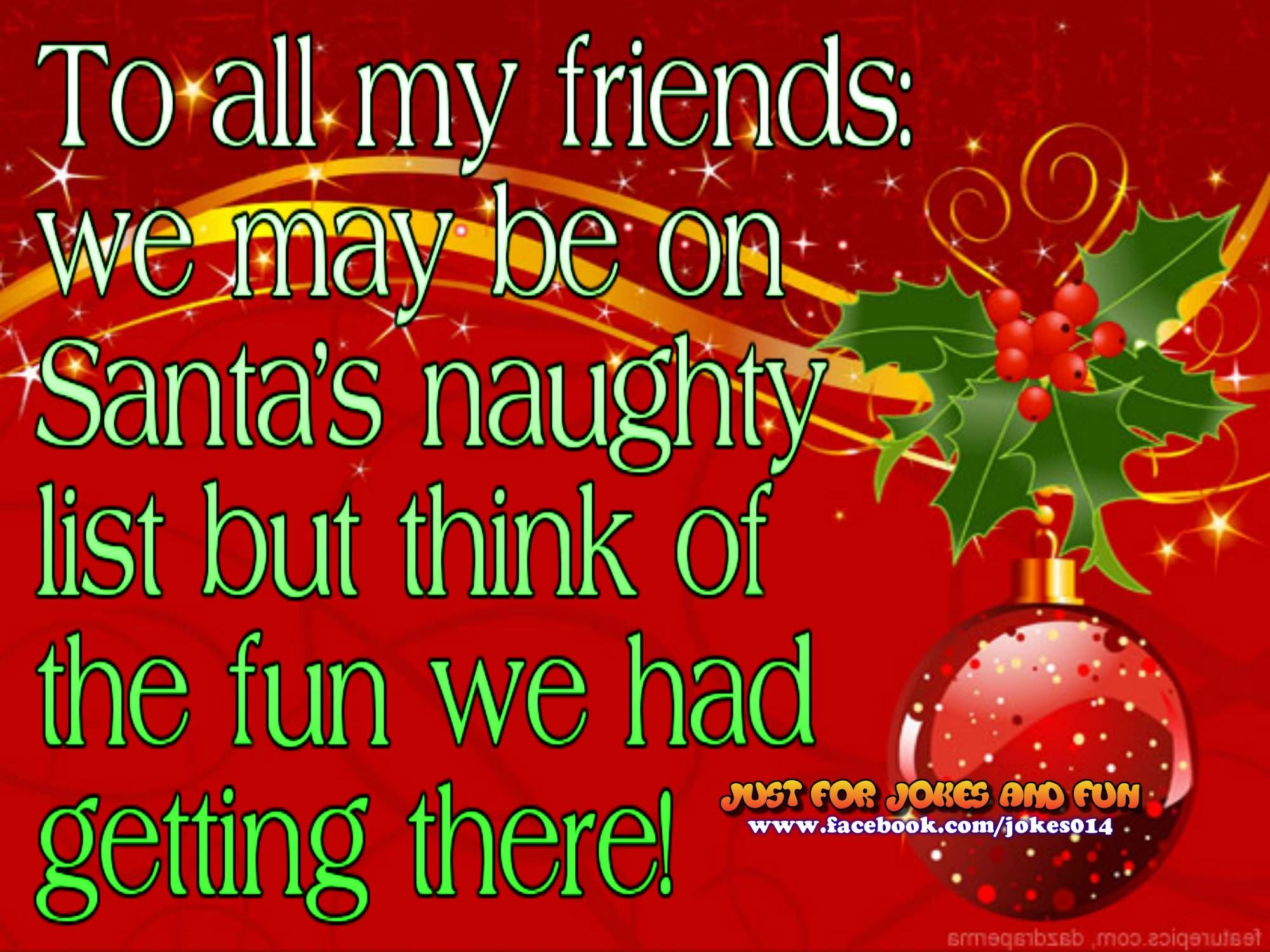 Dirty Christmas Quotes
 To All My Friends The Naughty List s