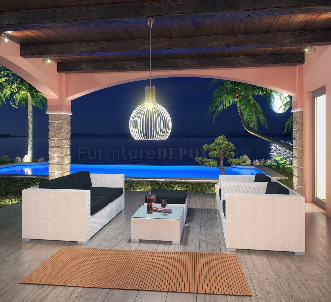 Discontinued Malibu Landscape Lights
 Malibu 5Pc Patio Sofa Set by Modway w White Base & Options