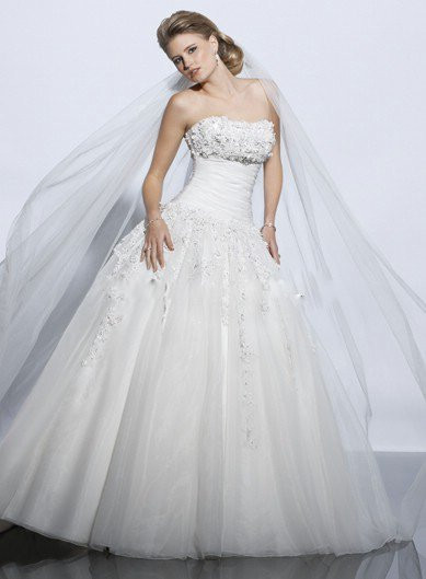 Discount Designer Wedding Dresses
 Freeshipping f Discount Princess Strapless Appliqued