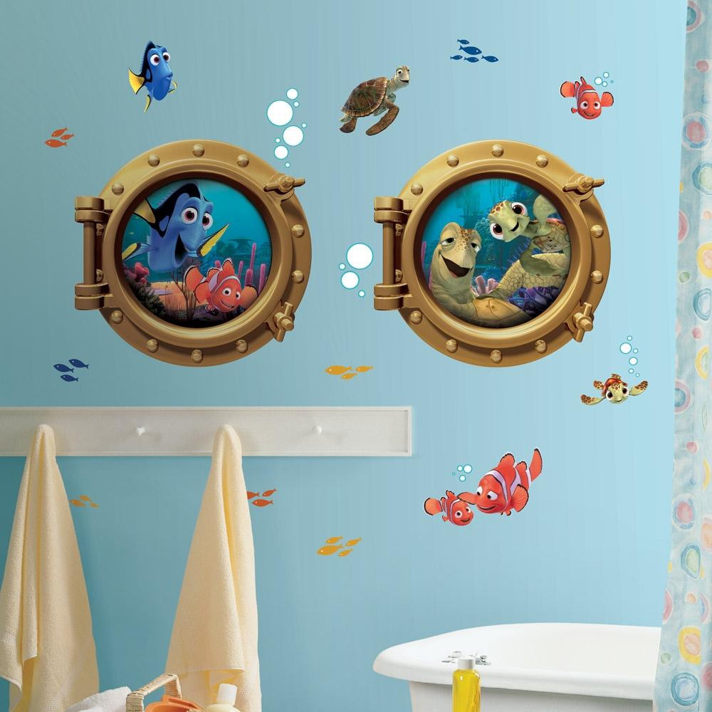 Disney Bathroom Decor
 New Giant FINDING NEMO WALL DECALS Kids Bathroom Stickers